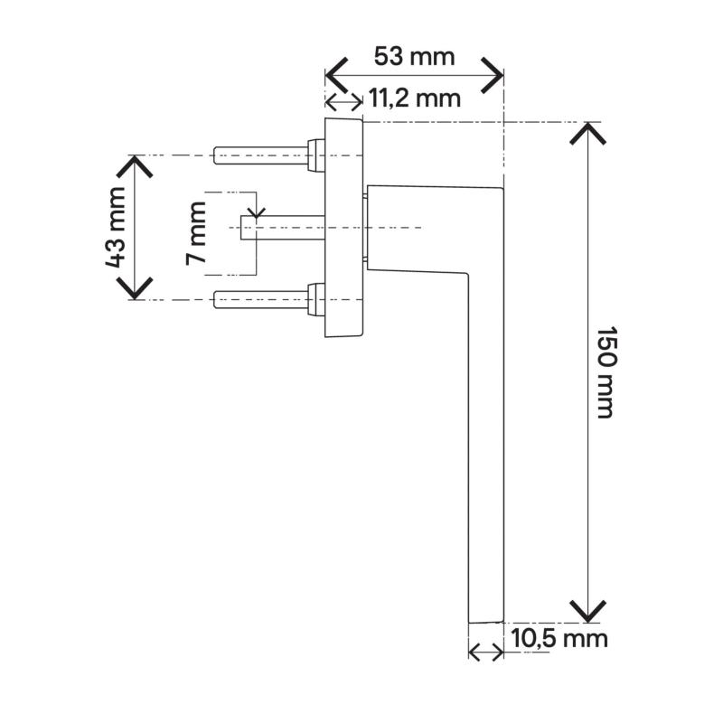 Plan poignée DUBLIN pour fentre