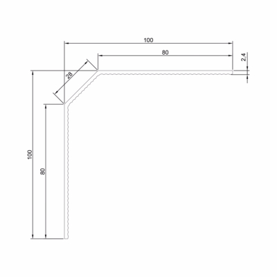 Cornières PVC 3 pans à 45°