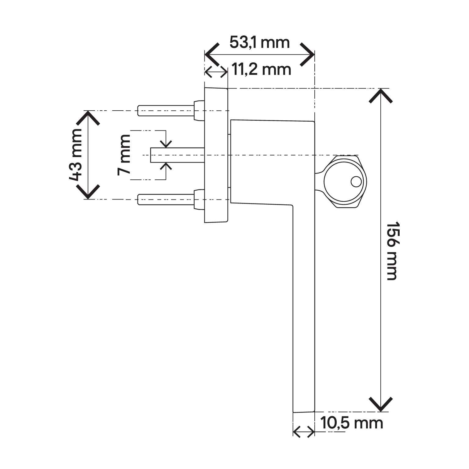 Plan poignée de fentre DUBLIN